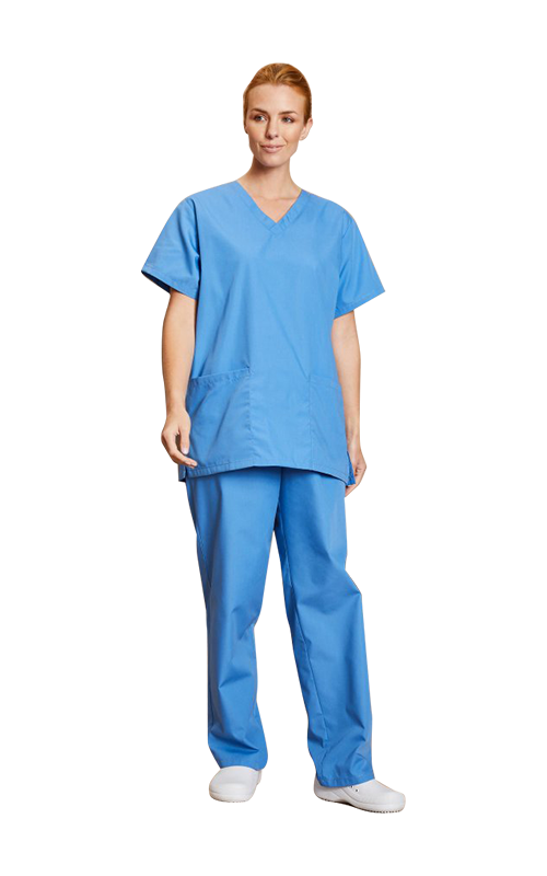 Seluar Scrub Ringan Uniseks, Biru Hospital